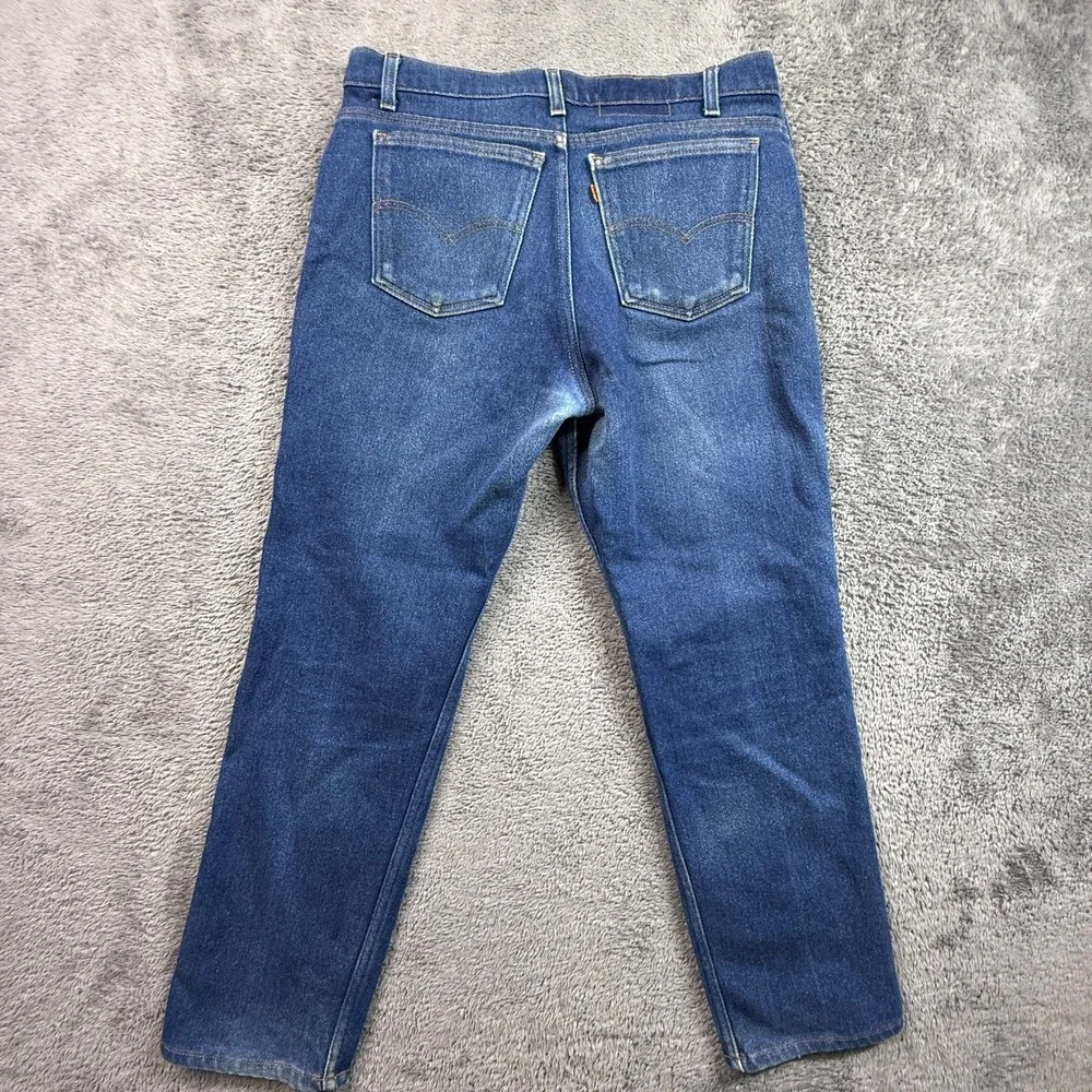 Vintage 80's Levis Levi's Orange Tab 505 Straight Leg USA Denim Jeans 33x28.75